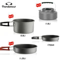 Pandatour Camping Cooking Aluminum Outdoor Travel Tableware Non-Stick Pots Assorted Folding Tourism Cooker Cookware Equipment