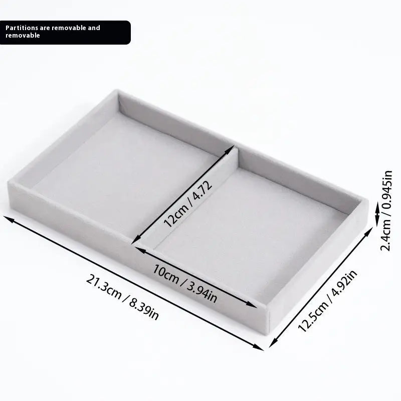 Velvet Jewelry Storage Box Earrings Necklace Ring Bracelet Display Stand Gold Tray - Visuel 23 | SAMAG