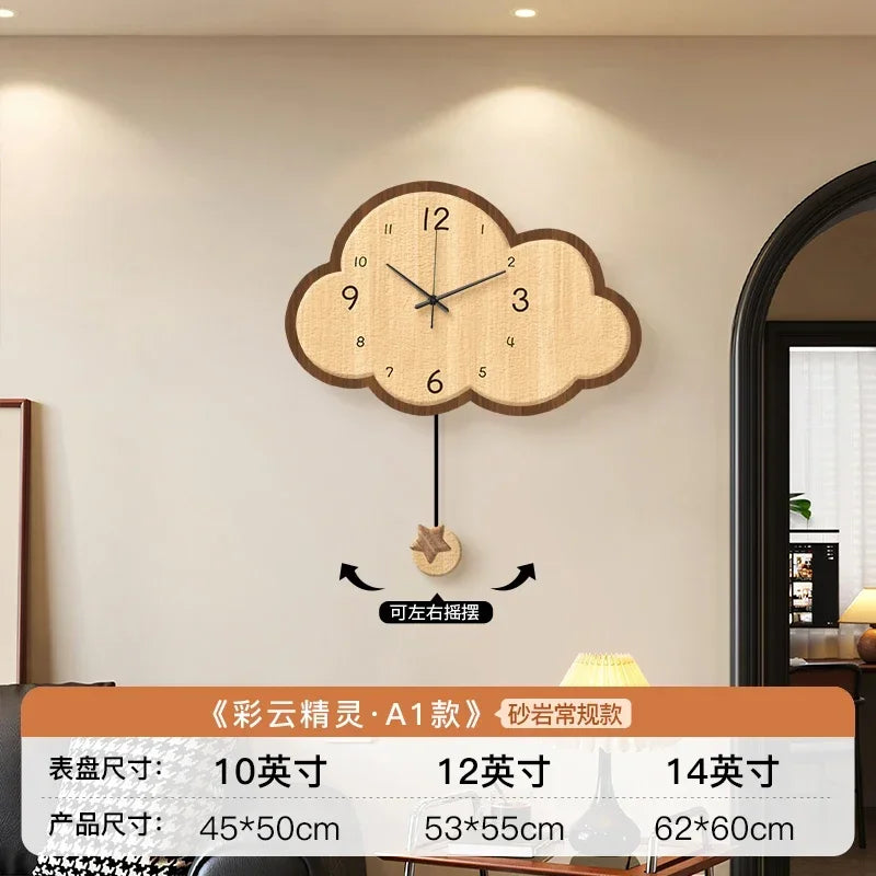 Cloud-Shaped Wall Clock LED Perpetual Calendar 2024 Motion-Sensor Silent Mechanism Long Battery Life