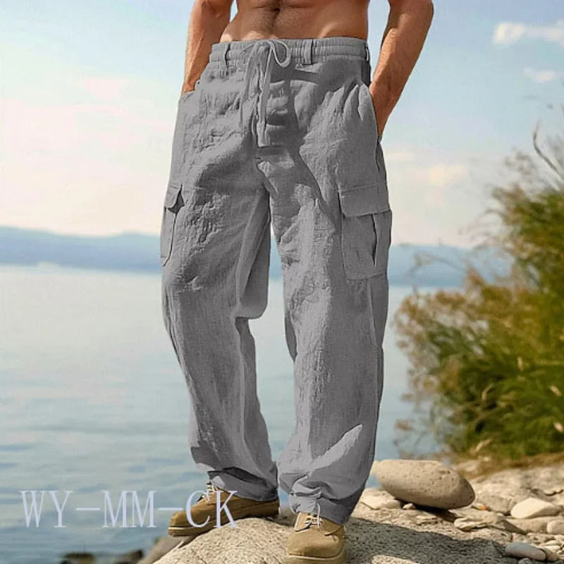 European And American Men's Cotton And Linen Trousers | SAMAG