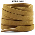 4 Pcs(2 Pairs) Premium Flat Waxed Shoelaces Heavy Duty Replacement Laces for Sneakers Leather Boots Hiking Shoes Men Women