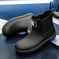 Men's Short-Tube Non-Slip Rain Boots, Fashionable Low-Top Water Shoes, Pvc One-Piece Molded Rain Boots, Waterproof Shoes for Farm Work