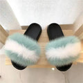 Women Real Raccoon Fur Slides Fluffy Luxury Furry Open Toe Slippers Indoor Outdoor Summer Sandals Non Slip Soft Comfy Sole Cozy