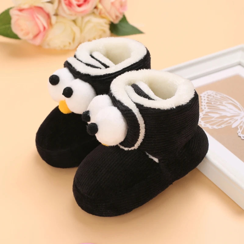 Winter New Cute Cartoon Baby Booties Boy Girl Boots Cotton Soft-Sole Non-Slip Warm Toddler First Walkers Infant Crib Shoes