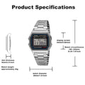 Casio A158WA Series Unisex Digital Watch Vintage 100 SEC Stop Daily Alarm Regular Time Keeping 7Yr Battery - Visuel 6 | SAMAG