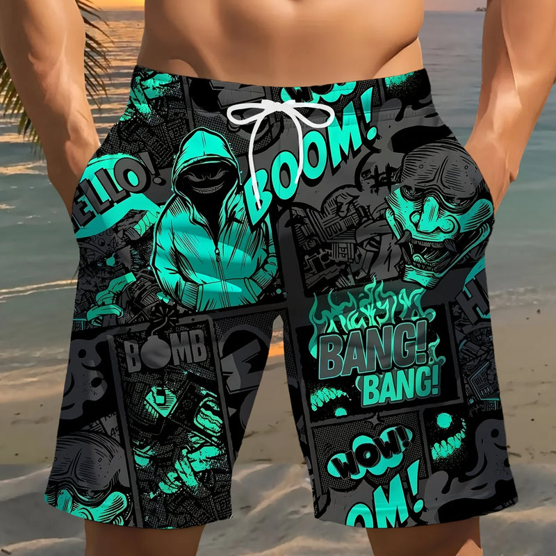 Summer New Style Men's Shorts with 3D Letter Pattern | SAMAG