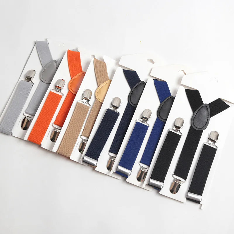 6 Colors Children Belt Baby Boys Girls Tuxedo Suit Jeans Suspenders Clip-on Y-Back Braces Belt Elastic Kids Adjustable