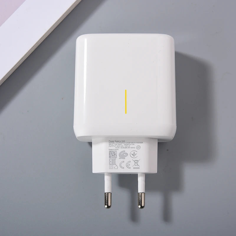 Original 65W OPPO Supervooc Charger EU Fast Charging Adapter For OPPO Reno 5 6 7 Pro Find X9 X8 X7 X6 X3 Pro K9 K10 Type-C Cable