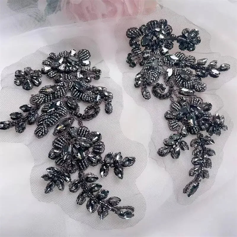 Handsewn Rhinestone Flower for Wedding Dress, Coats - View 9 | SAMAG