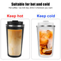 Thermo Cafe Coffee Mug Car Thermos Mug 380/510ML Leak_Proof Travel Thermo Cup for Tea Water Coffee Double Stainless Steel
