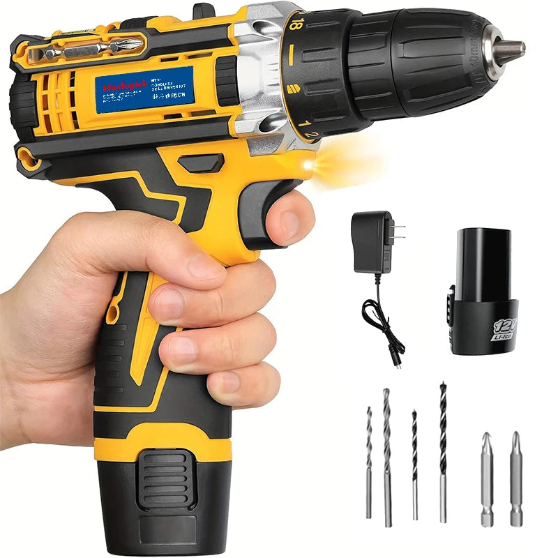 Lithium Battery Cordless Electric Screwdriver, Multifunctional Hand Impact Drill Combo Tool Set, Portable - View 8 | SAMAG