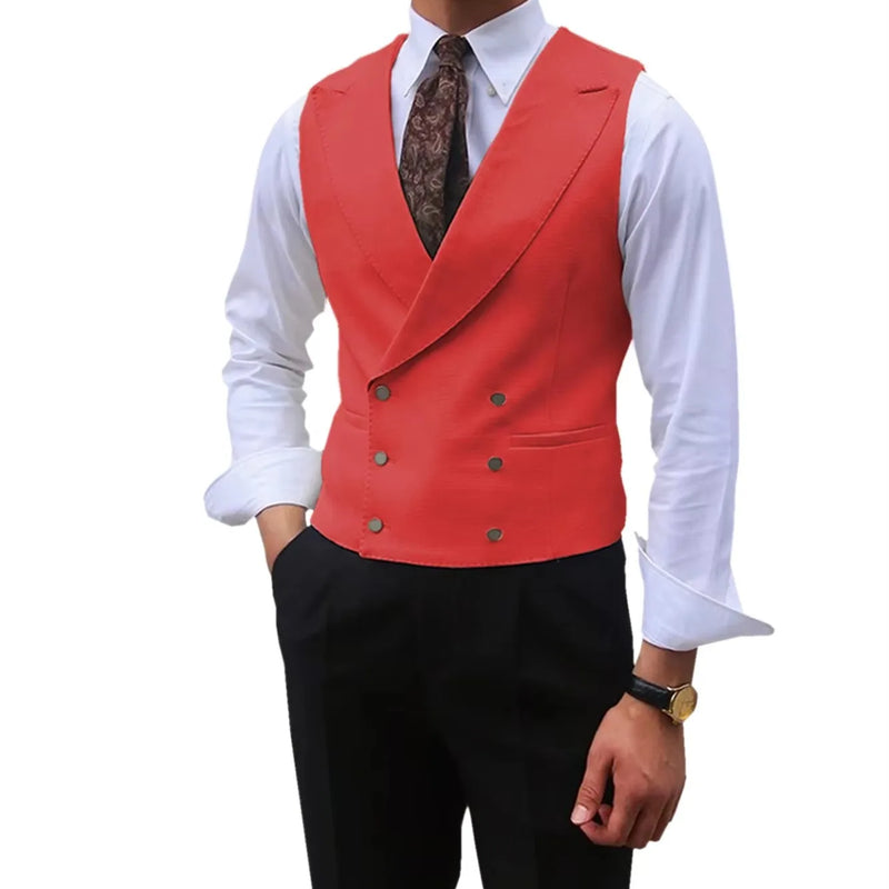 Fashion Solid Vests for Men Casual Style Sleeveless Male Fashion Waistcoat 1 Piece Slim Fit Beach Prom Party Suits Vest