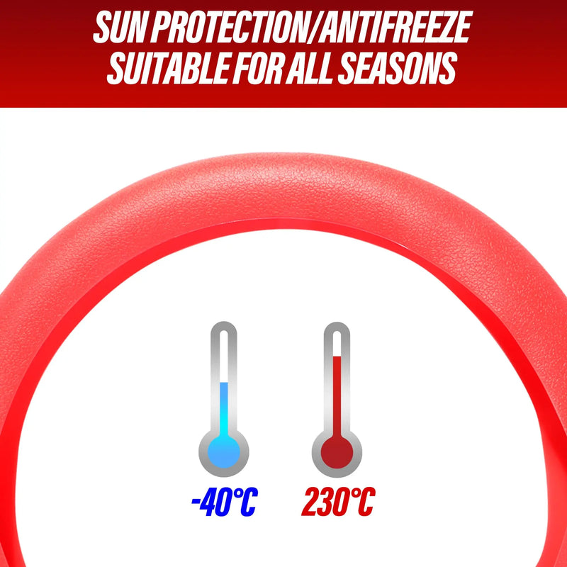 Anti-Slip Silicone Steering Wheel Cover - Universal Fit, Soft & Odorless Fits 14''/15''/16'' Wheels, Durable & All-Season