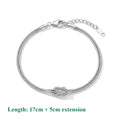Infinity Love Knot Stainless Steel Bracelets Snake Chain Elegant Friendship Couples Bangles For Women Bridesmaid Jewelry Gifts