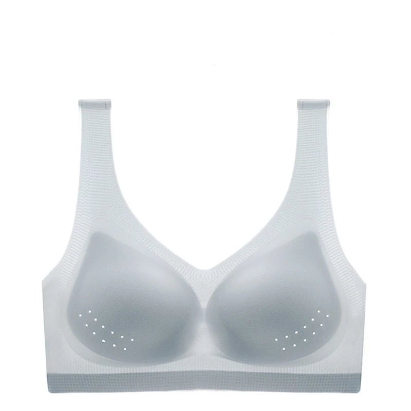 Women's Traceless Bra Thin Summer Cool Feel No Steel Rim Show Chest Sports Beauty Tank Top Small Chest Gathering Bra Underwear