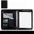 New A4 multi-function business zipper bag, 4-ring binder + writing pad + storage bag, pleated texture PU  leather cover