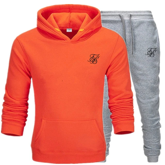 Sik silk Men Sets Fashion Autumn Spring Sporting Suit Sweatshirt Sweatpants Clothing 2 Pieces Slim - View 22 | SAMAG