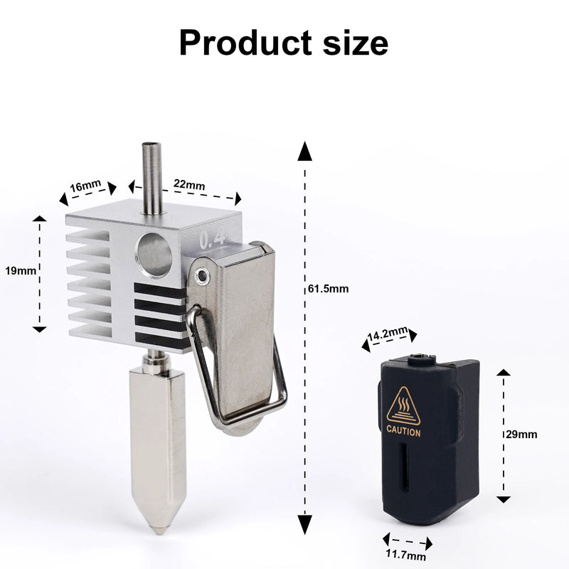 For Creality SPARKX I7 3D Printer Hotend Kit with 4 Interchangeable Nozzles (0.2/0.4/0.6/0.8mm) – Copper Alloy Hardened Steel