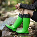 Men‘s Rain Shoes Anti-slip Fashion Lightweight Outdoor Boots Men Long Boots Button-up Comfortable Flat Work Shoes Men