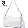 Zency Women's Handbag 100% Genuine Leather Ladies Shoulder Crossbody Messenger Bag Fashion Hobos Black High Quality