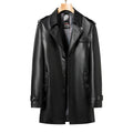 2024 High Quality Fashion Trend Banquet Autumn and Winter Long Leather Trench Coat Men's Business Handsome Trench Coat