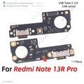 Bottom USB Charger Board Dock Connector Charging Port Flex Cable For Xiaomi Redmi Note 13 14 13C 14C 14R 13R Pro Plus 4G 5G Part