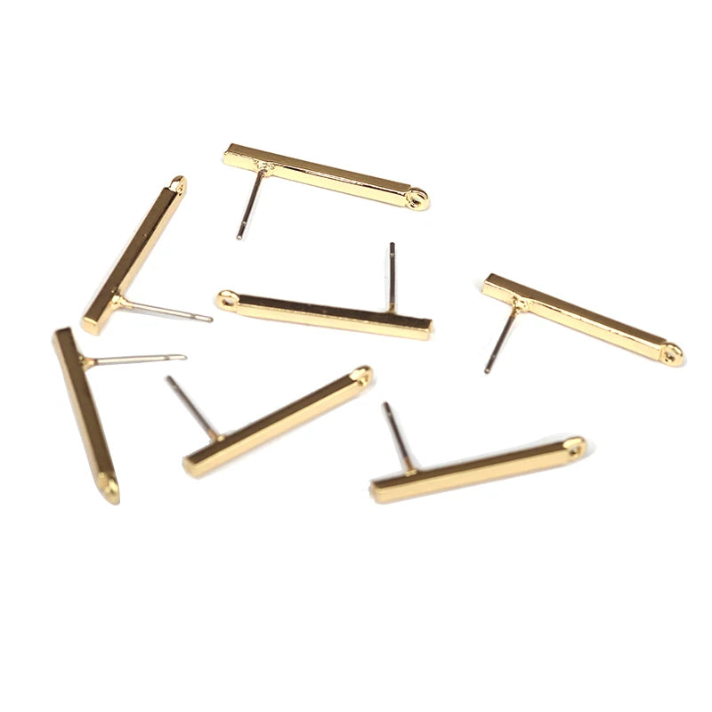 6pcs/lot 24*3mm Zinc Alloy  Long Tip Rectangles Earring Base Connectors Linker for DIY Earrings Jewelry Accessories