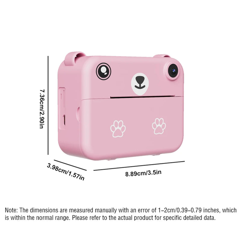 Digital Camera For Kids Instant Print Portable Small Camera With 32G Memory Card And 3 Rolls Printing Paper, Gift For Boys&Girls