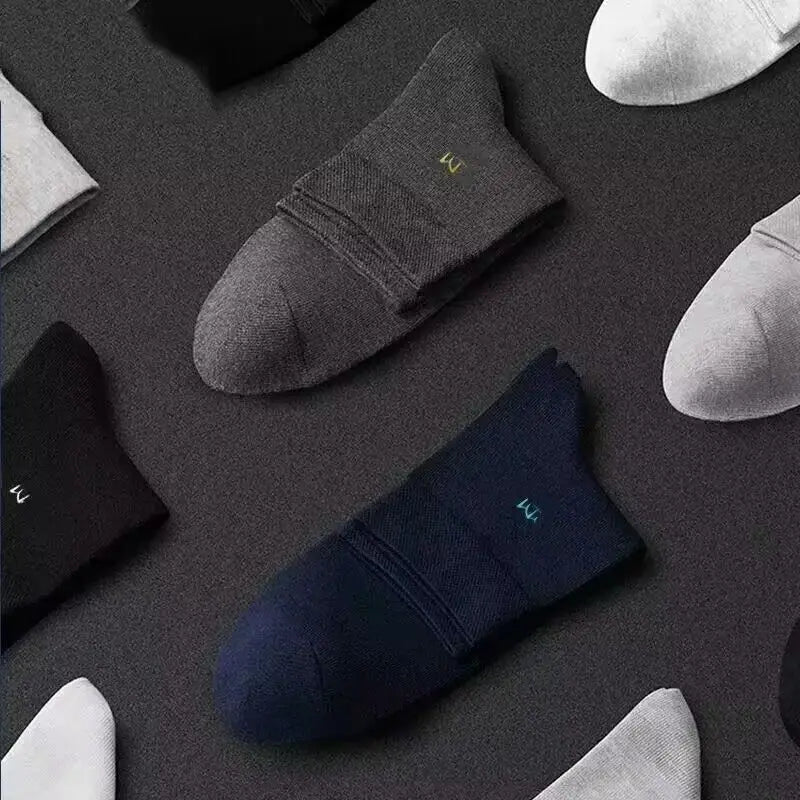 5 Pairs Men's Solid Color Mid Tube Socks Antibacterial | SAMAG