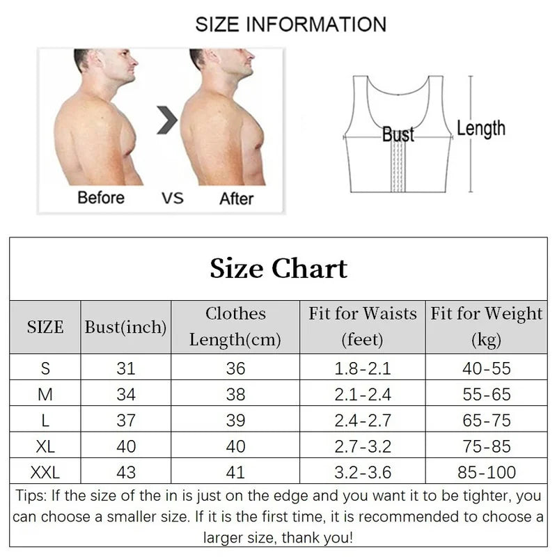 Men Shapers Tops Men Slimming Chest Trainer Posture Corrector Men Slimming Chest Trainer Slimming Body Shape Underwear Corset