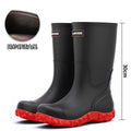 Men Rain Boots Fashion Mid-calf Rubber Boot Non Slip Fishing Rubber Galoshes Winter Warm Cotton Waterproof Shoe Резиновые Сапоги