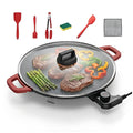 Camping Electric Griddle – Lightweight Portable Teppanyaki Grill, Smokeless & Nonstick, Adjustable Heat, Great for BBQ, Picnic, RV & Tailgating