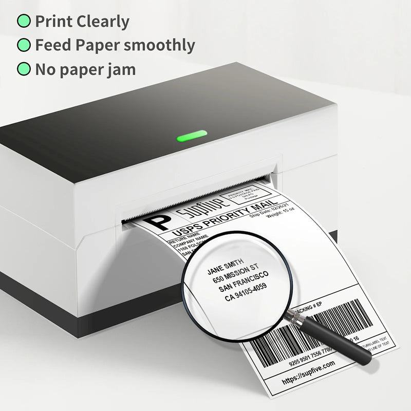 500/1000 Sheets 4''x6'' White Thermal Label Paper for Thermal Label Printers Logistics Shipping Labels 100x150mm