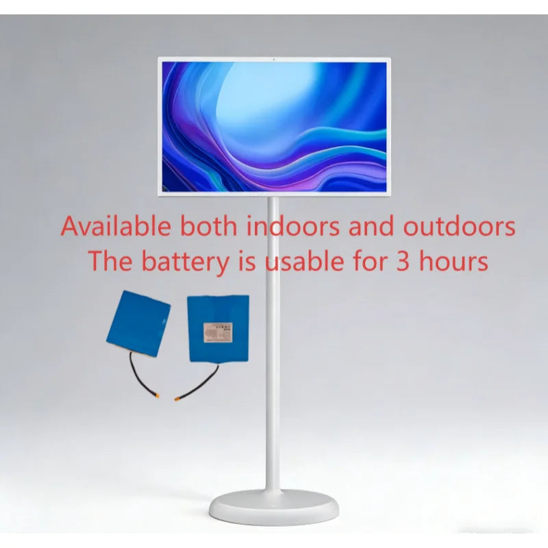 Portable TV 32 Inch Android 13 LED Smart Monitor with 10-Point Touch Screen for Retail Store and Elevator Use