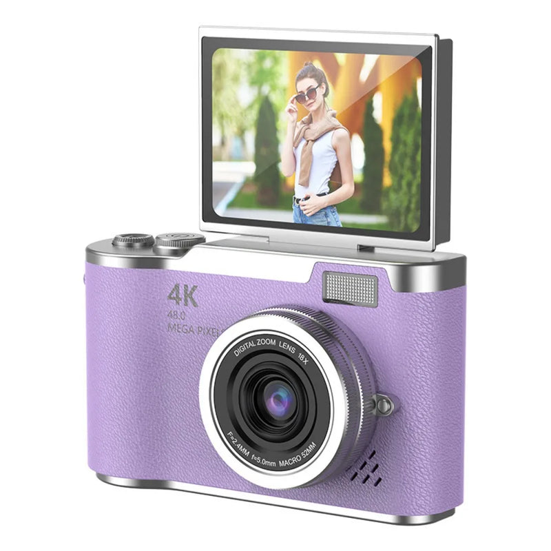 High-Definition HD Digital Camera Flip Screen 8X Digital Zoom Kids Photography Toy 4K 48MP Led Flash Light Video Camcorder CCD
