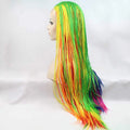 Sylvia Rainbow Braid Synthetic Wig Lace Front Heat Resistant Fiber Hair Wigs for Women