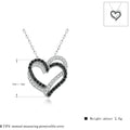 Black Awn Silver Color Necklace Women Jewelry Heart Black&White Stone Pendants P107