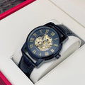Elegant Men's Automatic Mechanical Watch with Skeleton Design - Leather Strap, Roman Numeral Dial, Automatic Movement, Perfect for Business and Casual Wear, Ideal Gift for Young Men, Business Casual Men's Watch | Skeleton Wat