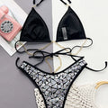 Shiny Bling Halter Metal Chains Sequins Bikini Women | SAMAG