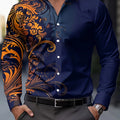 Men'S Stylish Red Floral Print Dress Shirt - Casual Long | SAMAG