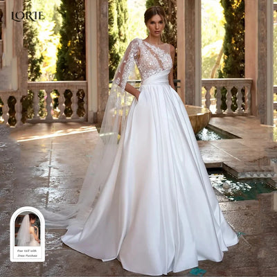 LORIE Sexy Bohemia Wedding Dresses Vintage A - Line Lace | SAMAG