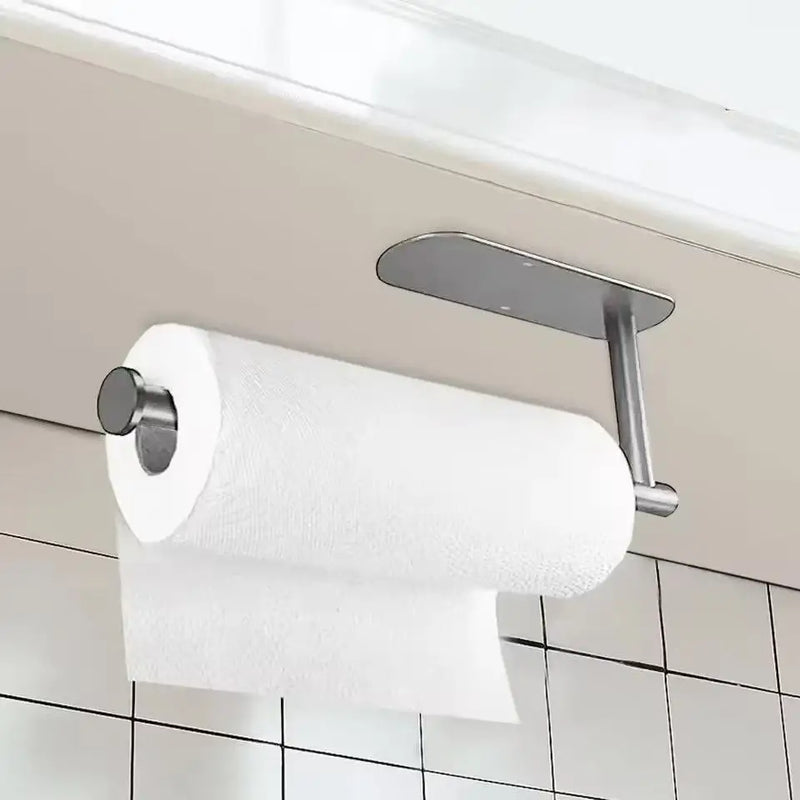 Stainless Steel Silver / Black Paper Towel Wipe Hanging Rack Can Store Cling Film Roll For The Kitchen - View 4 | SAMAG