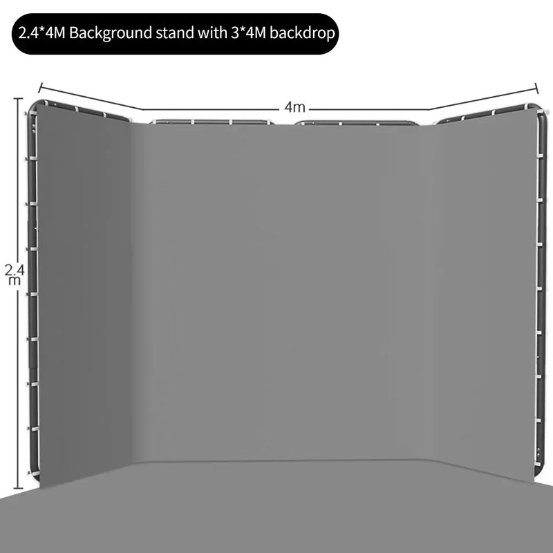 2.4x4 Background Frame black/white/Green/gray Screen Wall Foldable For Tiktok Live Photo Studio Kit Chromakey Green Screen Frame
