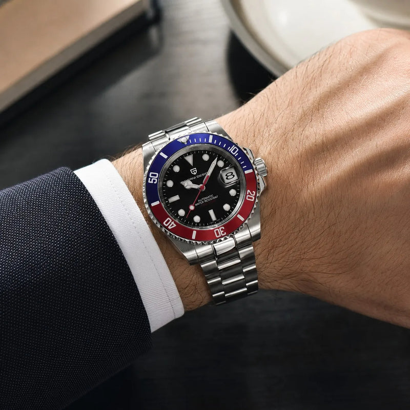 PAGANI DESIGN Men Watches Automatic Watch Mechanical Sapphire Glass Stainless Steel Luminous Date Luxury - Visuel 6 | SAMAG