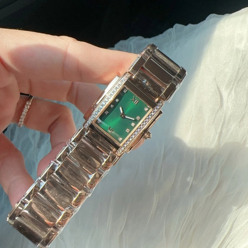 New Luxury Designer Square Steel Watch Stylish Elegant Women Brand Wristwatch Highend Selection of Watch Perfect Gift for Women