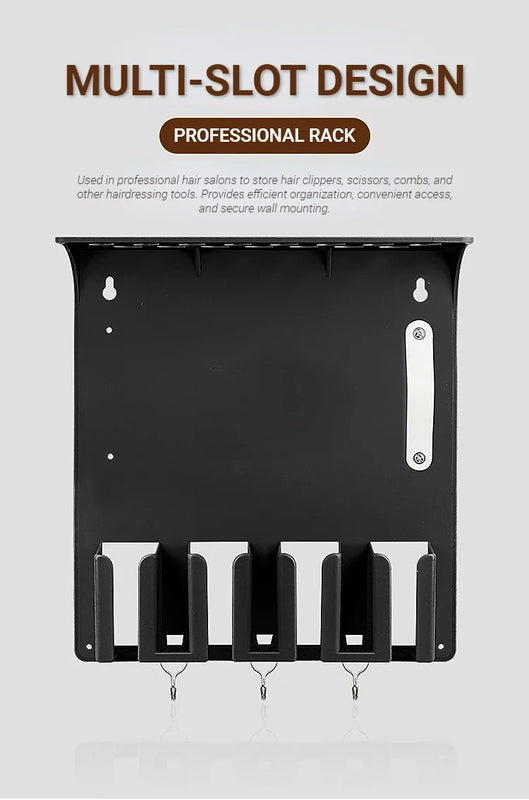 New Type Professional Wall Mount Barber Electric Clipper Holder Salon Beauty Organizer Hairdressing Styling Tools Storage Rack