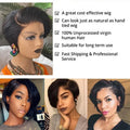 Side Part Wig Human Hair 13x1 Lace Frontal Wigs Pixie Cut Short Bob Human Hair Wigs For Women 13x4 Lace Front Human Hair Wig