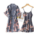 Sexy Nightwear Gown Set Women Pyjama V-Neck Pajamas Silky | SAMAG