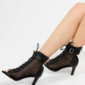 Summer Dance Heels Breathable Mesh 9.5cm 7cm Stable Heel Rubber Sole Suede Sole Customized Salsa Latin Party Team Dance Shoes