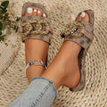 Women's Versatile Slide Sandals Classic Metal Buckle Flat Slippers Casual Summer Shoes Springfresh for Casual & Dressy Outfits